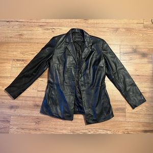 Black Leather Blazer